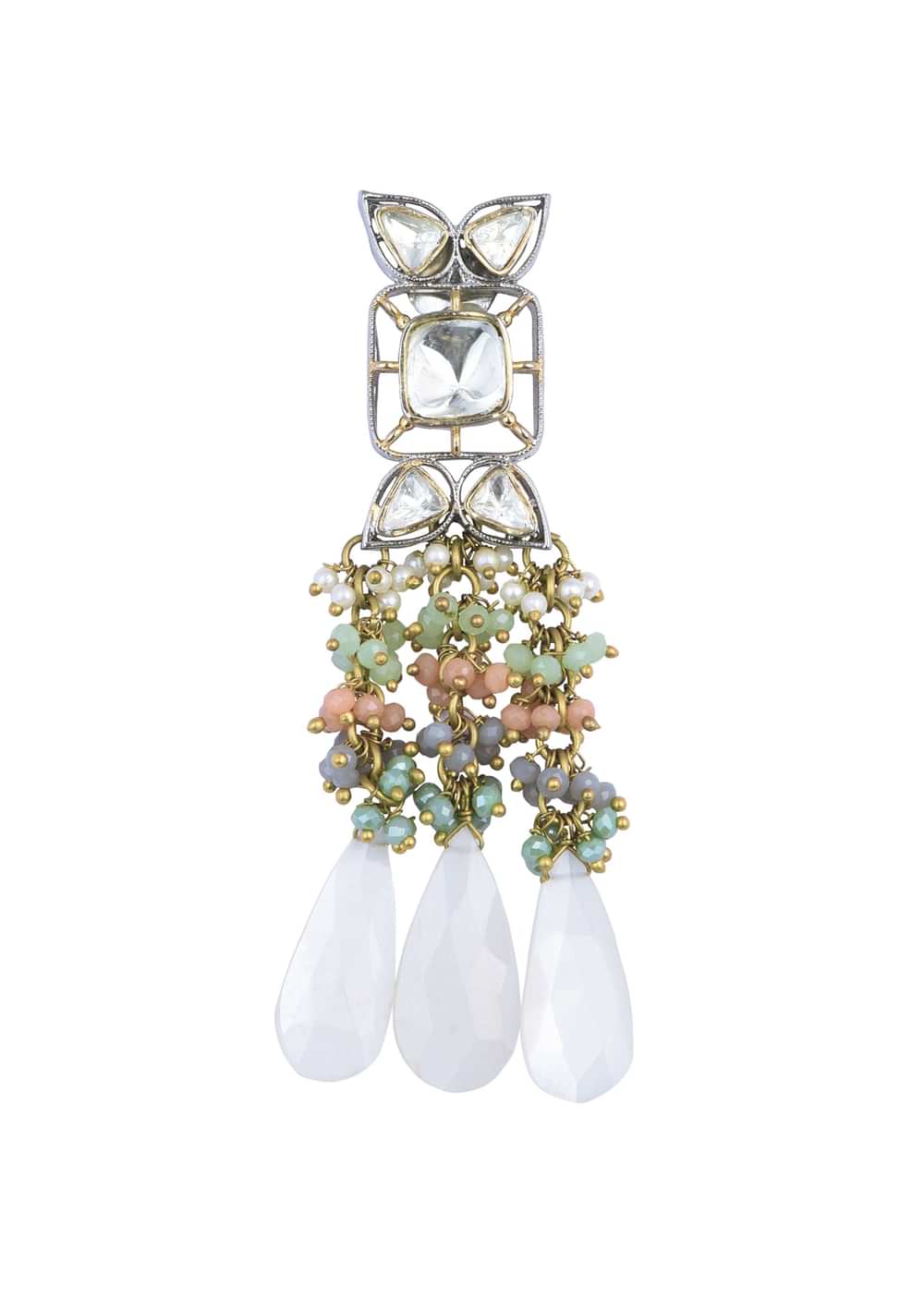 Multi Two Tone Choker Set With Multicolor Stones And Kundan