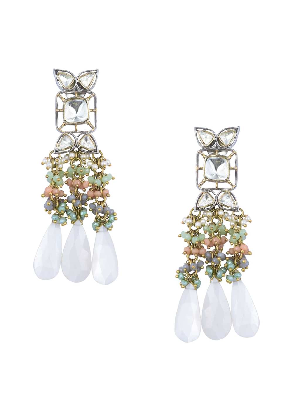 Multi Two Tone Choker Set With Multicolor Stones And Kundan