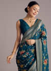 Multicolor Dola Silk Floral Jaal Woven Saree