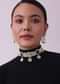Multicolor Choker And Earring Set In Two Tone Finish