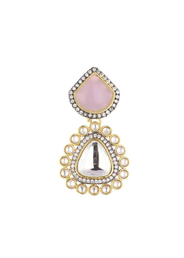 Multicolor Choker And Earring Set In Two Tone Finish Multicolor Choker And Earring Set In Two Tone Finish