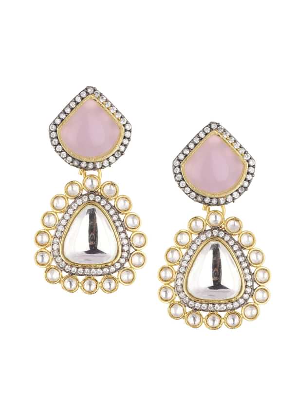 Multicolor Choker And Earring Set In Two Tone Finish Multicolor Choker And Earring Set In Two Tone Finish