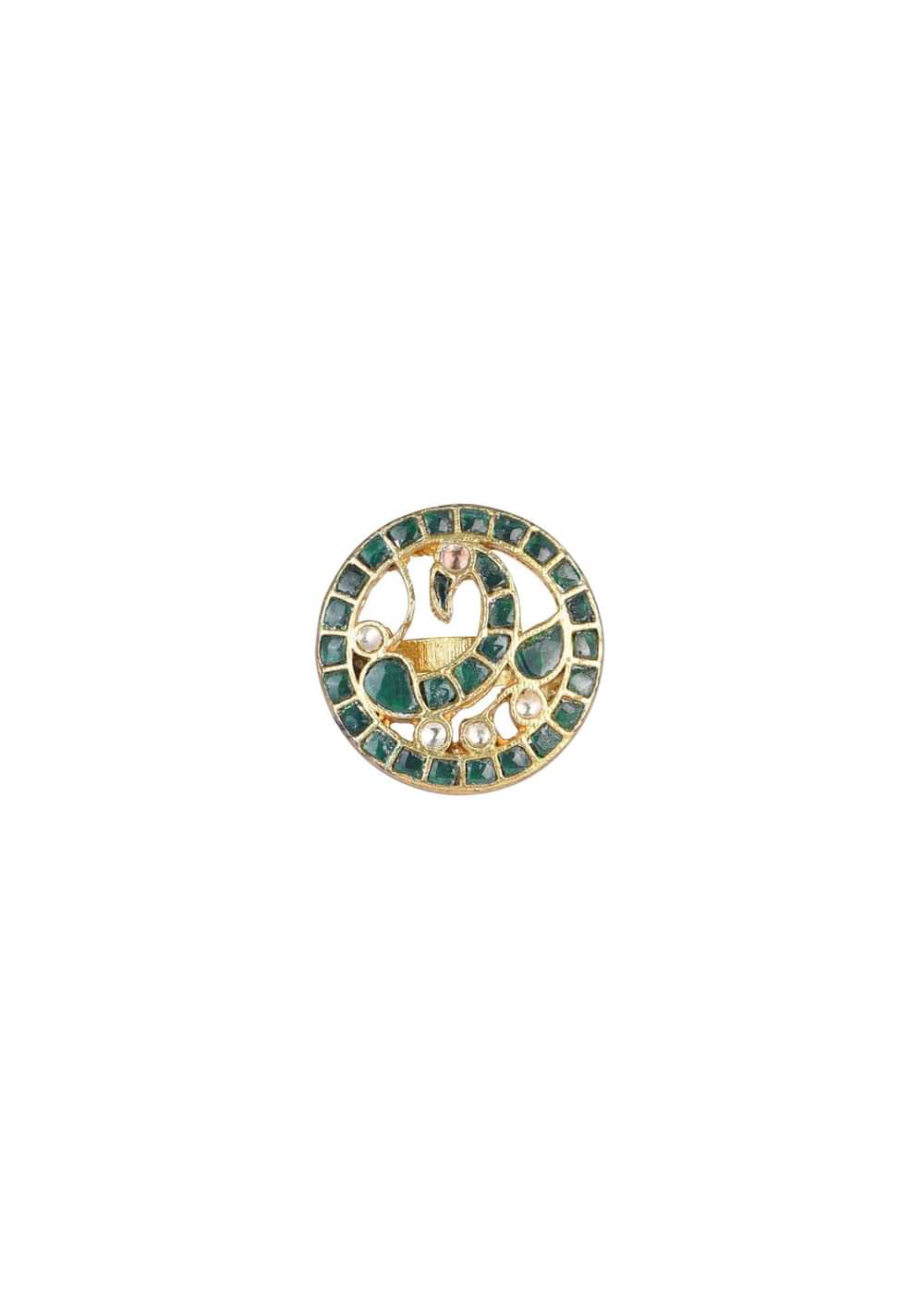 Multicolor Circular Ring With Studded Kundan And Meenakari Work
