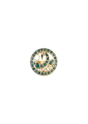 Multicolor Circular Ring With Studded Kundan And Meenakari Work