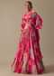 Multicolor Floral Print Lehenga Set In Chiffon