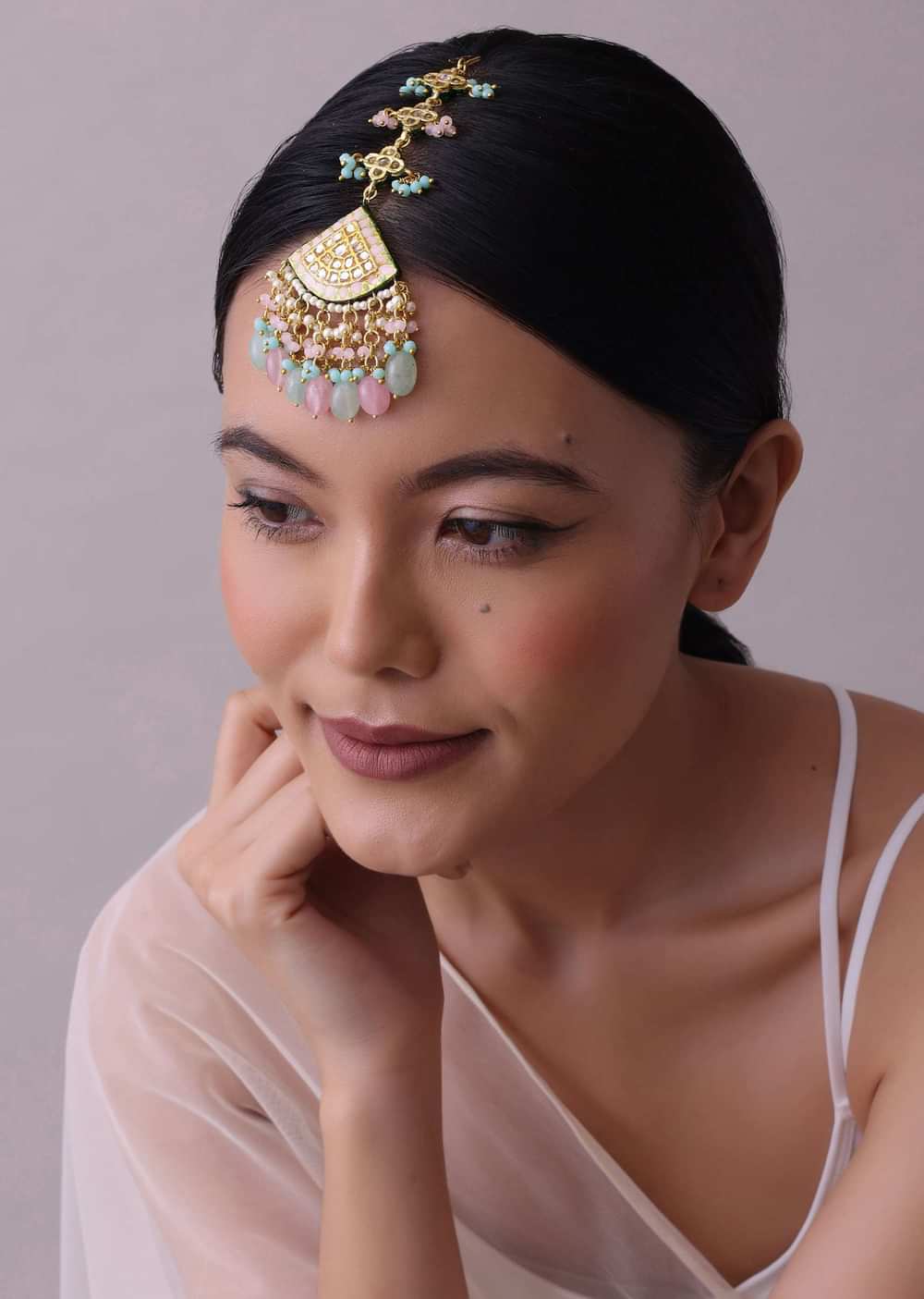 Multicolor Gold-Finish Kundan Choker Necklace Set With Colourful Meenakari Work And Stones In Mix Metal