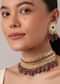 Multicolor Kundan Choker And Drop Earrings