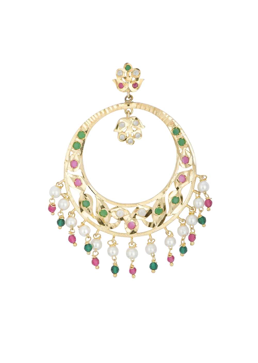 Multicolor Kundan Danglers With Bead Drops