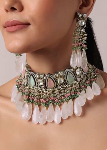 Multicolor Kundan Polki Choker Set