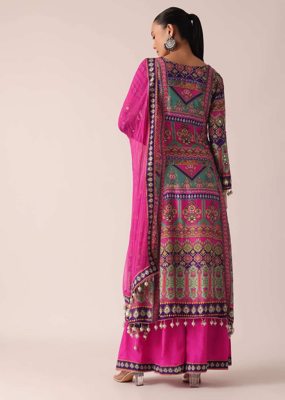 Multicolor Kurta Set With Mirror Work