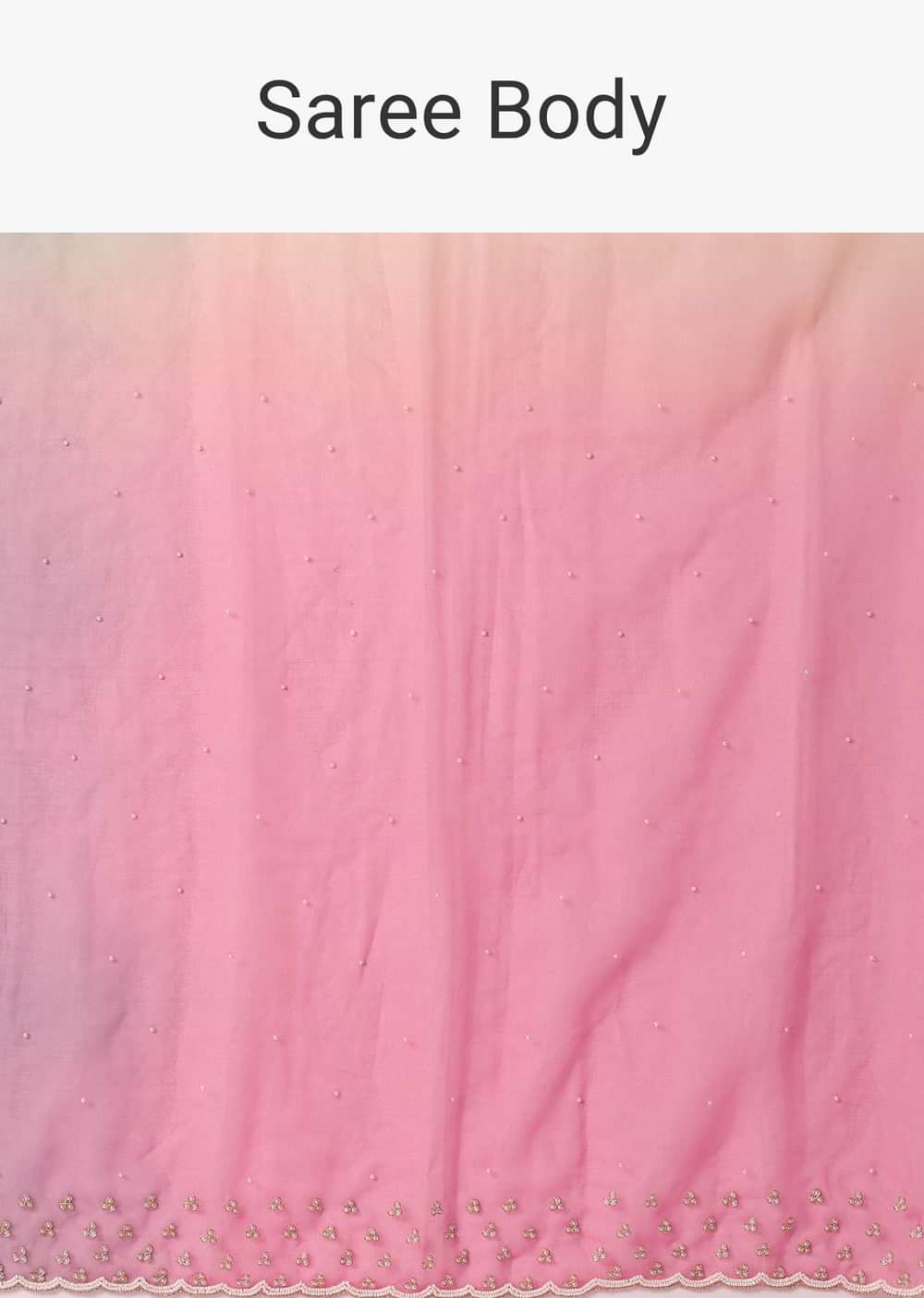 Multicolor Organza Ombre Saree With Scallop Border And Unstitched Blouse Piece