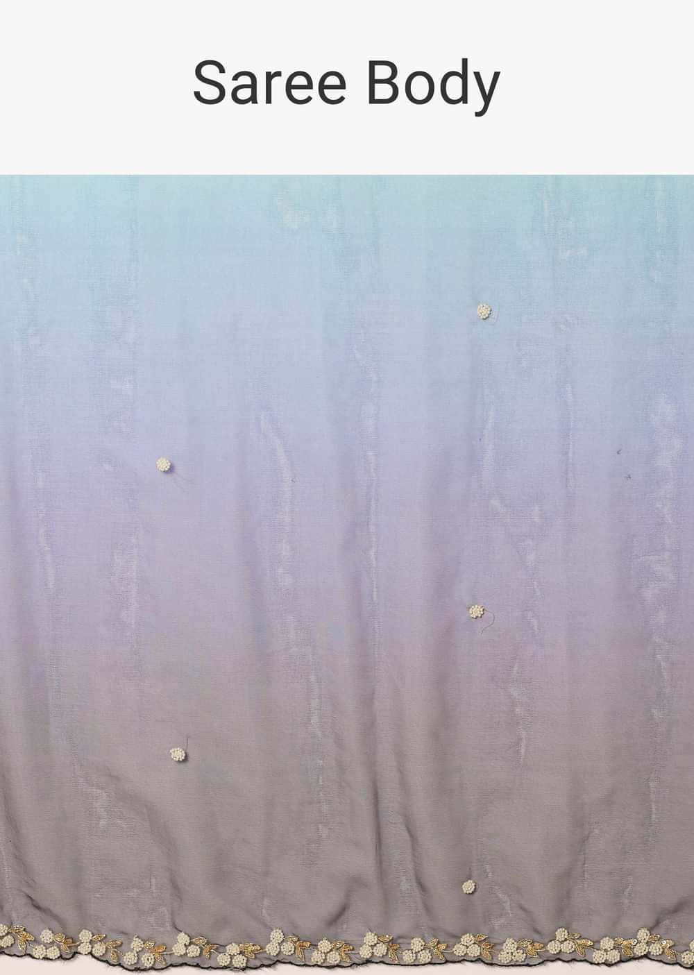 Multicolor Organza Saree With Bead Embellishments And Unstitched Blouse Fabric