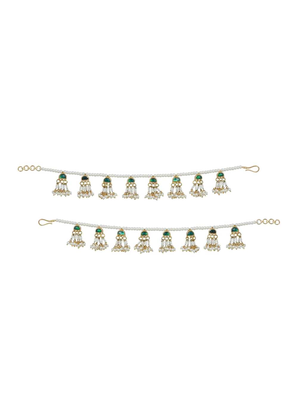 Multicolor Payal With Beads And Geometric Motifs - Set of 2