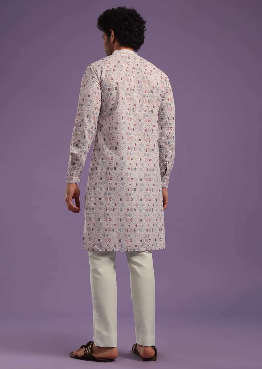 Multicolor Printed Kurta Set In Art Silk