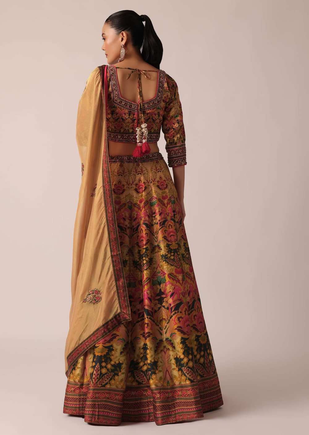 Multicolor Printed Lehenga Set With Hand Work