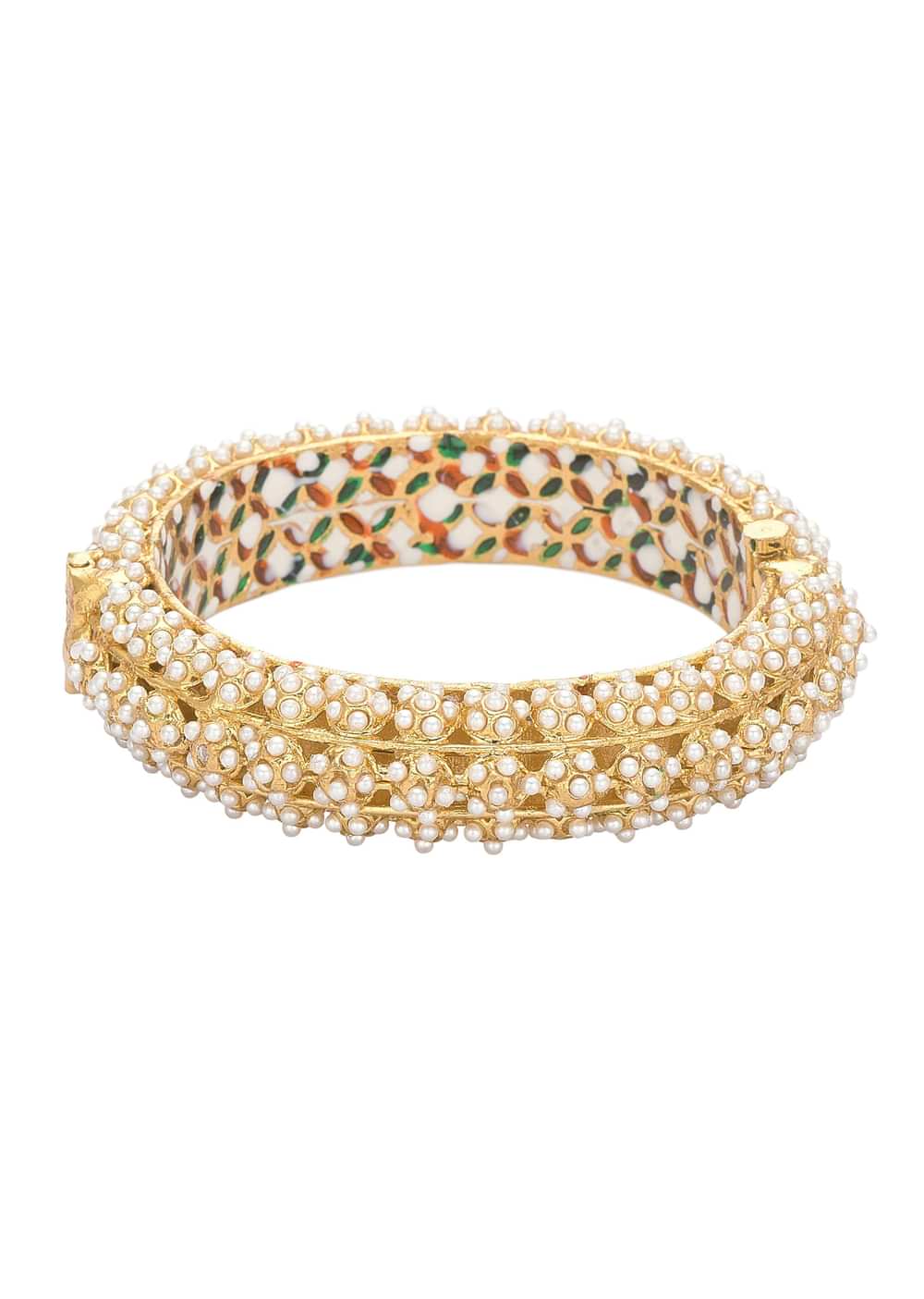 Multicolor Rajwadi Bangle With Meenakari Work And Kundan Detail