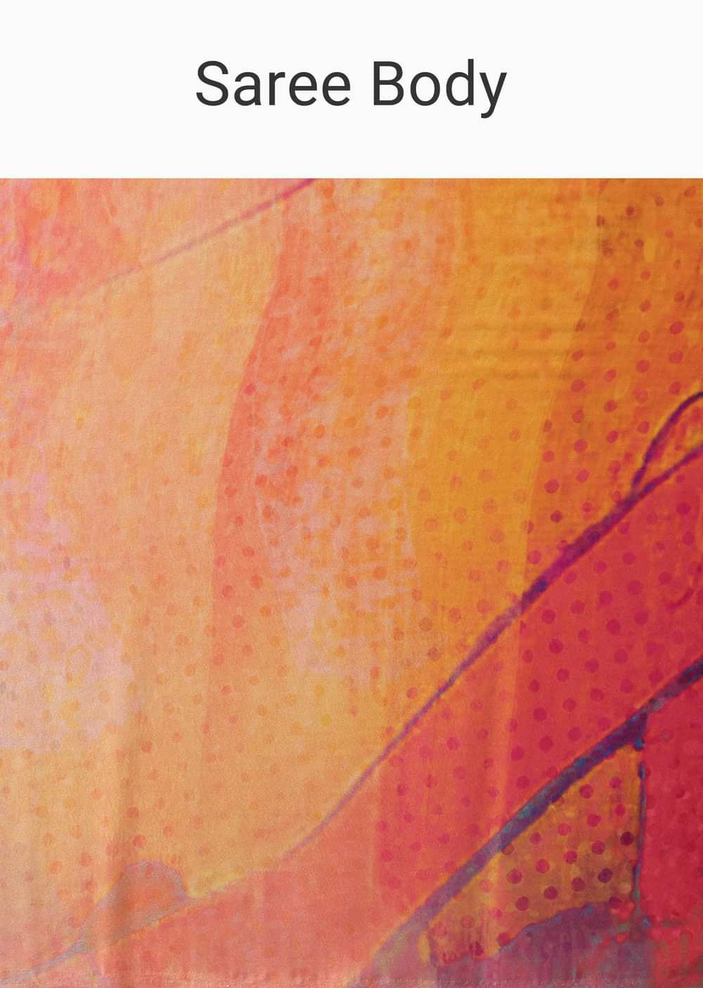 Multicolor Saree Fabricated In Satin With Abstract Print