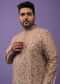 Multicolor Yellow Toned Festive Kurta Set In Silk With Floral Print