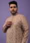 Multicolor Floral Print Yellow Festive Kurta Set In Silk