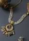 Multicolored Gold Plated Kundan Choker Necklace In Silver Alloy