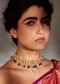 Multicolored Navrattan Kundan Necklace In 22k Gold-Plated Silver Alloy