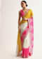 Multicolour Georgette Printed Saree With Gotta Patti Zari Embroidery