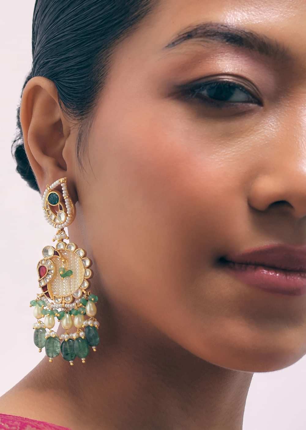 Multicolour Choker Set With Kundan Work In Mix Metal