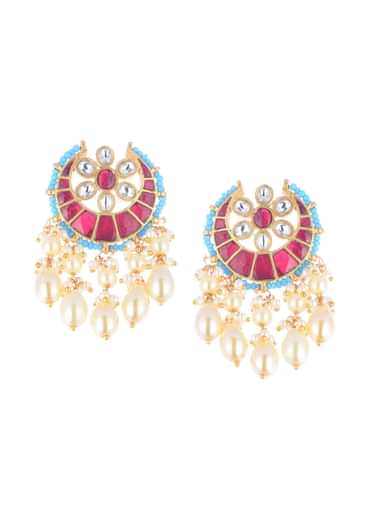 Multicolour Gold Finish Choker Set With Kundan And Thread Work
