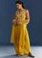 Mustard Yellow Moti Embroidered Kurta Skirt With Dupatta