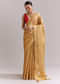 Mustard Yellow Tissue Woven Saree With Gold Tone And Zari Border
