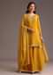 Mustard Embroidered Kurta Palazzo Set With Dupatta