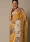 Mustard Kora Silk Saree With Multi-Color Thread Work