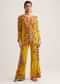Mustard Silk Kurta Palazzo Set With Resham And Zari Embroidery