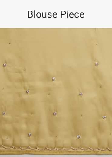 Mustard Tissue Organza Saree With Sequins Embellished Border