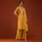 Mustard Yellow Bandhani Printed Kurti And Palazzo Set In Chanderi Silk