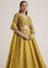Mustard Yellow Embroidered Lehenga Set With Matching Dupatta