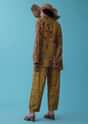 Mustard Yellow Floral Printed Co-ord Set In Mul Cotton With Sequins Embroidery - RE By Kalki