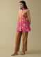 Mustard Yellow Floral Printed Co-ord set In Tussar