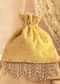 Mustard Yellow Hand Embroidered Potli In Raw Silk