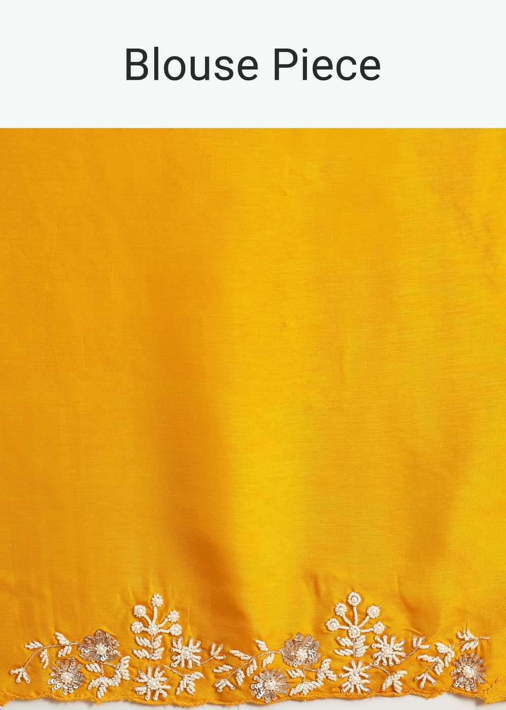 Mustard Yellow Organza Saree With Moti And Cut Dana Embroidery