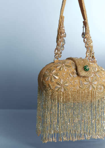 Mustard Yellow Potli With Tassel Detailing