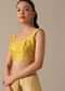 Mustard Yellow Saree With Belt And Unstitched Blouse Piece