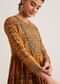 Mustard Yellow Silk Kurti With Indie Print