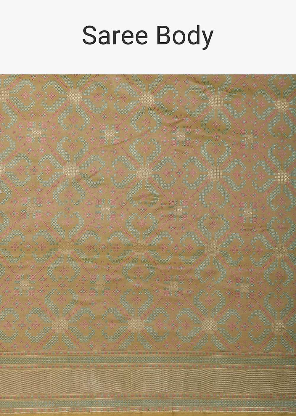 Mustard Yellow Tanchui Banarasi Silk Saree With Unstitched Blouse Piece