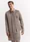Natural Linen Kurta Jacket Set With Mandarin Collar