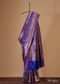 Cobalt Blue Banarasi Patola Saree In Katan Silk With Ikat Weave And Unstitched Blouse