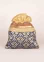 Navy Blue Potli In Brocade And Embroidery Work Online - Kalki Fashion