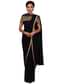 Navy Blue Pre Stitched Saree With Fancy Cape Online - Kalki Fashion
