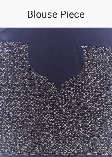 Navy Blue Satin Bridesmaid Lehenga With Stone Work
