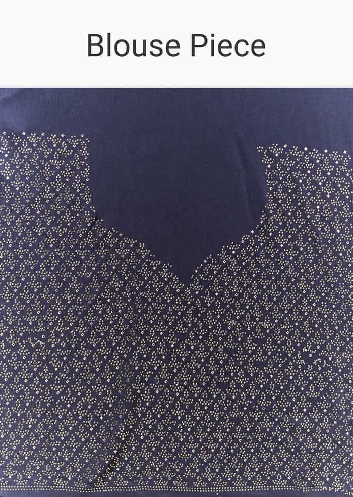 Navy Blue Satin Bridesmaid Lehenga With Stone Work